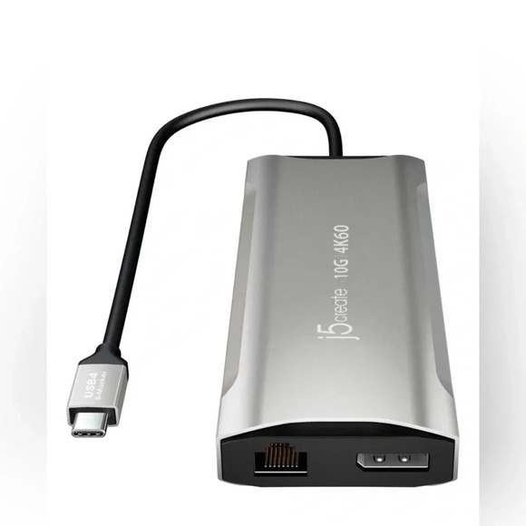 NEW j5create - 4K60 Elite USB-C Triple-Monitor 10Gbps Mini Dock - Space Grey - Picture 5 of 12